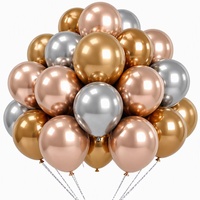 Lot de 50 ballons métalliques chromés en latex 100% pour anniversaire, Noël, mariage, décoration de fête, 12 pouces