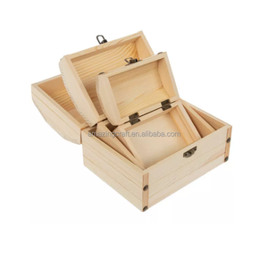 Juego de 3 Cajas de Madera de Pino para Joyas con Decoración en los Bordes, Contenedor para Regalos, Dimensiones OEM, Precio de Fábrica al por Mayor - Product Image 2