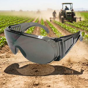 Lunettes de sécurité ANSI Z87.1 à porter par-dessus, design sans vis, verres PC OTG, protection CE EN166 - Product Image 1