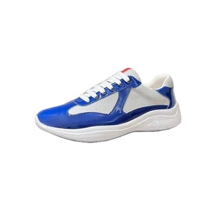 Nouvelles baskets décontractées pour hommes en cuir véritable et maille, style designer, modèle American Cup, pour l'été, avec semelle EVA pour la marche en extérieur - Product Image 1