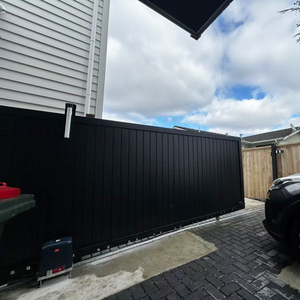 Panel <span class=keywords><strong>de</strong></span> Cerca <span class=keywords><strong>de</strong></span> Privacidad Moderno <span class=keywords><strong>de</strong></span> Aluminio 1.8x2m con Recubrimiento en Polvo, Cercado <span class=keywords><strong>de</strong></span> Lamas para Jardín, Patio Trasero, Villa, Seguridad Exterior 6x6 pies Negro - Product Image 3