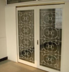 Chất lượng cao trang trí thủy tinh, đầu miễn phí được xây dựng trong rèn sắt Hoa Hai Lớp rỗng Tempered Glass - Product Image 2