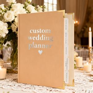 Planifique su gran día, planificador de bodas, libro y organizador, carpeta de lino, regalo de compromiso para parejas recién comprometidas, futuras novias, novios - Product Image 1