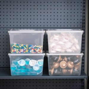 Transparent 2-Layer PP Rectangle <b>Folding</b> <b>Storage</b> <b>Box</b> 6-10L Capacity Modern Household Organization Multipurpose Use (Toys Snacks - Product Image 5