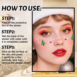Pegatinas Faciales Navideñas: Tatuajes Temporales de Pecas - Pegatinas de Maquillaje Impermeables para Europa y América - Product Image 4