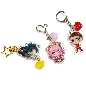 Porte-clés personnalisé en acrylique avec impression double face breloque en acrylique époxy pailleté avec attache pendentif bibelot en forme de cœur - Product Image 1