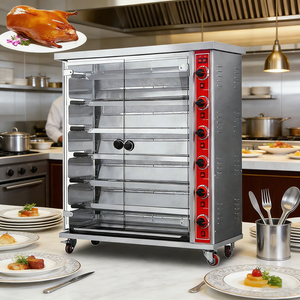 Conteneur à poulet rôti en acier inoxydable, machine à rôtir le poulet au gaz pour restaurant - Product Image 1