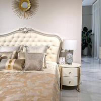 Ensemble de Meubles de Chambre Modernes de Luxe Français, Lit en Bois Massif de Haute Qualité Sculpté à la Main, Design Royal – Tailles King et Queen
