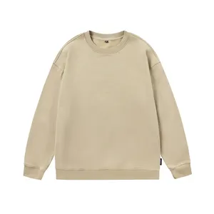 Chúng Tôi Kích Thước Crewneck Áo Dài Tay Áo Nặng 380 GSM Cotton Unisex Đồng Bằng Nhuộm Quá Khổ Tùy Chỉnh Quần Áo Mens Quần Áo