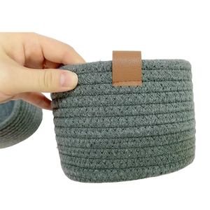 Cestini portaoggetti pieghevoli Extra Large fatti a mano cestino in corda di cotone intrecciato <span class=keywords><strong>cesto</strong></span> portabiancheria regalo giocattolo per bambini con manici - Product Image 3