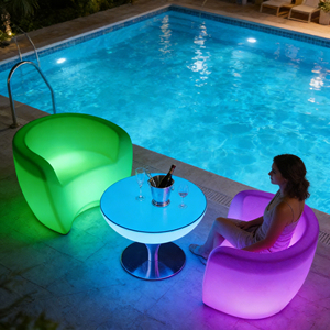 Muebles de Bar Modernos y Ecológicos para Exteriores, Iluminación con Control Remoto, Cojines Suaves con Cambio de Color, Barra Lumbar - Product Image 3