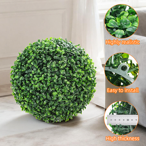 Boule de topiaire artificielle en buis résistante aux UV, écologique, avec chaîne suspendue, imperméable, pour décoration de remise de diplôme, Halloween, mariage - Product Image 6
