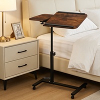 Table relevable - Table de chevet mobile 3-en-1, bureau pliable réglable, bureau de lit, bureau d'ordinateur paresseux pour canapé et bureau