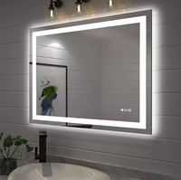Miroir de salle de bain LED intelligent moderne de haute qualité sans cuivre, design rectangulaire