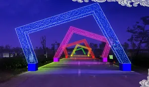Customized LED Christmas Arch With Outdoor Lighting Festive Motif Lights For Shopping Mall Square Party Wedding Decoration