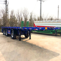 Semi-remorque à plateau à suspension pneumatique à 4 essieux, robuste, en acier haute résistance, pour le transport de marchandises