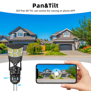 กล้อง PTZ ใช้พลังงานแสงอาทิตย์ Wi-Fi กลางแจ้งกล้องวงจรปิดรักษาความปลอดภัยเลนส์คู่ - Product Image 3