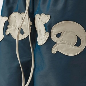 Wholesale OEM <b>Men</b> Letter Patch Drawstring Waist Nylon <b>Shorts</b> Custom logo Basketball Workout Sports <b>Jogging</b> Embossed <b>Shorts</b> - Product Image 3