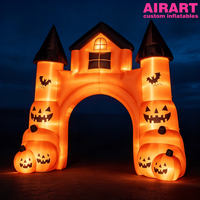 Arche gonflable en forme de citrouille d'Halloween pour l'entrée d'une maison hantée, décoration d'événements, arche gonflable d'Halloween pour idées de fêtes