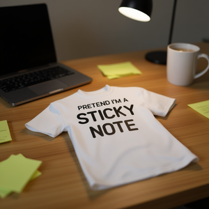 Camiseta sarcástica con diseño de notas adhesivas y frases divertidas - Product Image 1