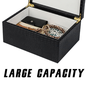 Hình chữ nhật màu đen da trang trí Hộp Tùy chỉnh lưu niệm hộp lưu niệm lưu trữ hộp - Product Image 6