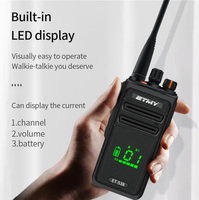 Walkie Talkie ETMY ET-538 de Largo Alcance de 5 km, Impermeable IP68, 12 W, FCC CE, VHF UHF, Radio de Dos Vías de Emergencia para Construcción al Aire Libre