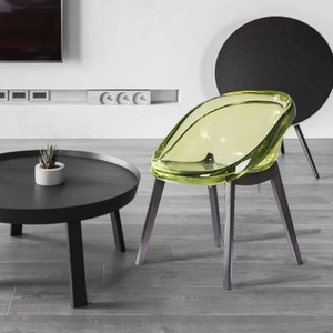 Chaise en résine transparente enveloppante et simplifiée, avec support dorsal ergonomique, élégante pour la salle à manger et les loisirs - Product Image 3