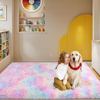 Grenzüberschreitend Beliebter Nordischer Instagram-Stil Wohnzimmer Schlafzimmer Vollflächiger Maschinenwaschbarer Langflor-Plüsch Niedlicher Mädchen-Teppich