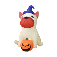 Decorazioni gonfiabili di Halloween Zukakii da 1,5 m con LED, zucca, cappello da strega, cane, per esterni, per feste, giardino, prato