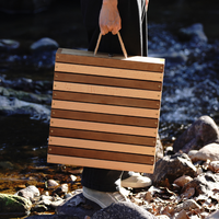 Ensemble table et chaises pliantes en bois de hêtre, robuste et portable, design artisanal, pour le camping, les pique-niques et la détente en plein air