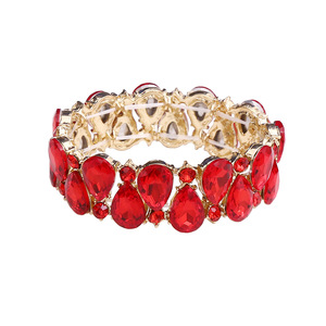 Bracciale da sposa da donna in lega con perline e cordino elastico, con strass di cristallo taglio a pera, bestseller transfrontaliero Europa-America - Product Image 5