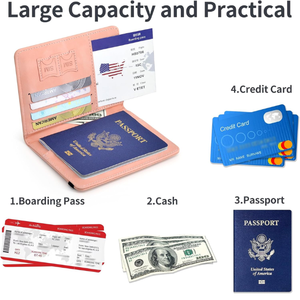 Funda de Pasaporte de Cuero PU para Viajes 2026, Tarjetero, Porta Pasaporte con Logotipo Personalizado por Sublimación, Porta Pasaportes con Protección RFID - Product Image 4