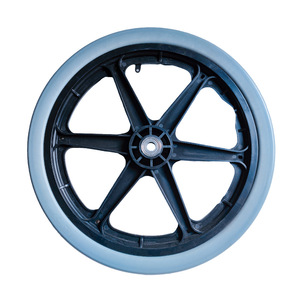 16-Inch Pu Foam <b>Wheels</b> For Medical Trolley Solid Tire 100Kg Load Capacity - Product Image 1