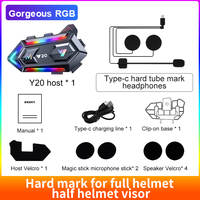 Casque sans fil pour moto Y20 avec haut-parleur de 40 mm, appels mains libres et microphone HD, écouteurs pour casque de moto