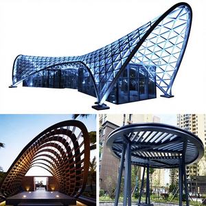 Gazebo de Acero Inoxidable de Estilo Moderno para Parques y Áreas Escénicas, Escultura del Amanecer, Estructura Artística Vertical para Exteriores - Product Image 1