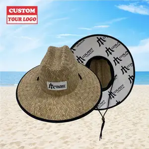 Custom Brand Wholesale Classic Design Striped Paper Straws Sun Visor Woman Huge Large Hats Foldable Straw Hat