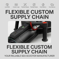 Scooter sous-marin OEM à faible MOQ, 1000W 1500W, avec phare LED, propulseur aquatique, affichage de puissance, double poignée et hélice