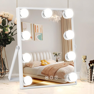 <b>Vanity</b> Mirror with Lights <b>Vanity</b> Makeup Mirror with Lights, Lighted <b>Make</b> <b>Up</b> Mirrors with 9 Dimmable Bulbs, 360 Degree - Product Image 1