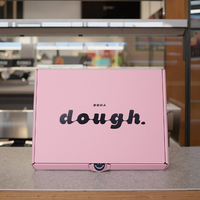 Vente en gros de sacs de boîtes à biscuits étanches en papier rose de qualité alimentaire avec logo personnalisé pour emballage de mochi et beignet pour boulangerie pâte à biscuits pour aliments pour bébés