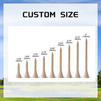 Tees de golf en bambou blanc, taille personnalisée, design durable, avec emballage élégant
