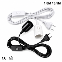 Câble d'alimentation EU 3,5m 6m avec interrupteur et douille E27 pour ampoules LED suspendues, luminaires et suspensions