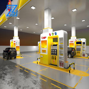 Tankstation Set Stalen Structuur Space Frame Accessoires Benzine Tankstation Luifel En Tankstation Apparatuur - Product Image 6