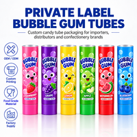 Tubes d'emballage pour chewing-gum laminés ABL imprimés sur mesure avec bouchon à vis, qualité alimentaire 12,7-35 mm