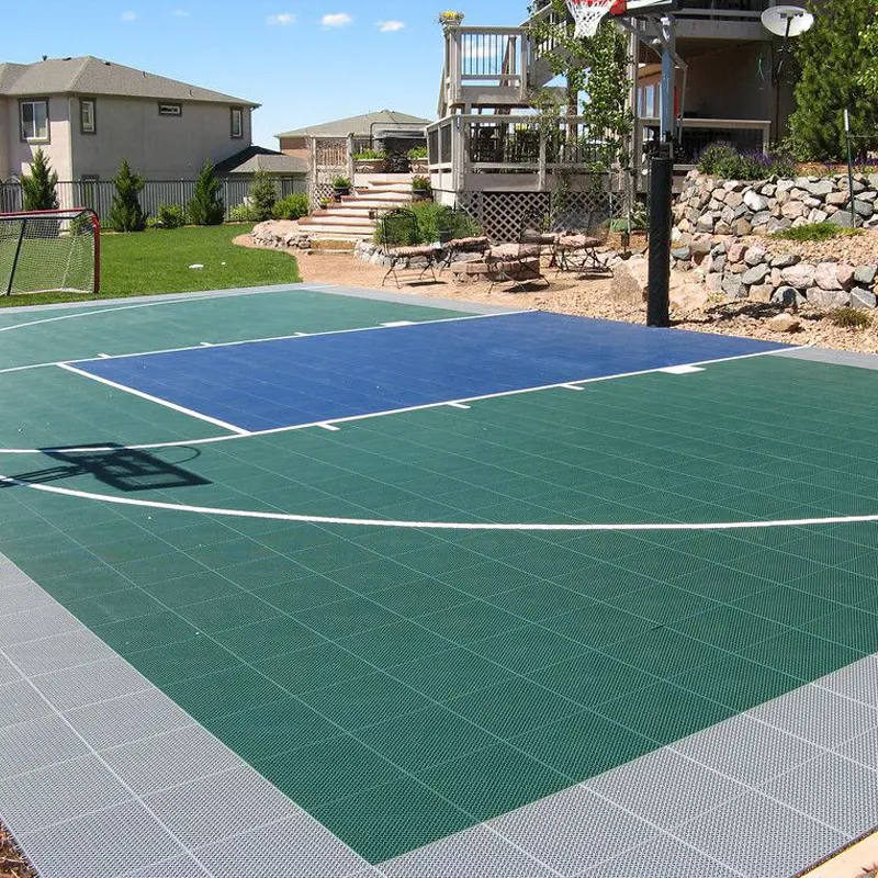 Court de sport multiple d'extérieur, 30x60 pieds, avec ligne de basket-ball et de tennis, pour la maison