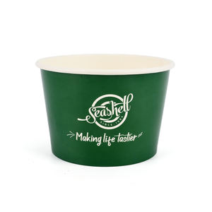 Vaso de Papel para Helado Ecológico, Biodegradable, Desechable, de Grado Alimenticio, Grueso, de Doble Capa, de Pared Simple, con Tapa Antimanipulación y Cuchara - Product Image 1