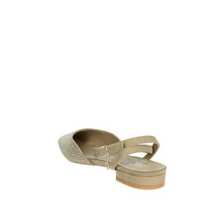 Ballerines plates pour femmes avec lanières et strass, bout pointu, beige - Product Image 2