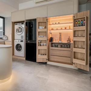 Gabinete de cocina de esquina de cafetería CBMmart con almacenamiento de despensa, gabinetes de cocina blancos y mate de estilo moderno clásico para uso en apartamentos - Product Image 1