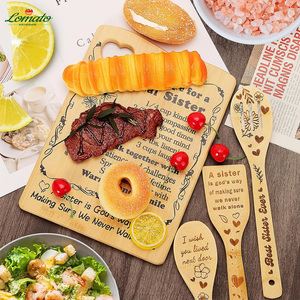 Ensemble de planches à découper en bambou pour <span class=keywords><strong>la</strong></span> fête <span class=keywords><strong>des</strong></span> mères avec spatule, ustensiles de <span class=keywords><strong>cuisine</strong></span>, cadeau de fête, ensemble de planches à découper en forme de cœur - Product Image 6