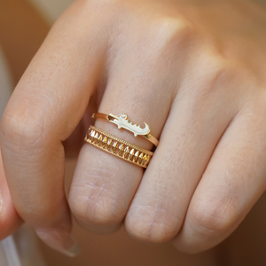 อาซูโอ ไฟน์ จิวเวลรี่แหวนทองคำแท้ 18K เพชรธรรมชาติ สำหรับสวมใส่ทุกวัน แหวนรูปจระเข้น่ารัก ของขวัญสำหรับเด็กผู้หญิงและเด็ก - Product Image 6
