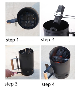 Herramientas de barril de encendido de carbón de fuego rápido para exteriores Arrancador de chimenea de barbacoa con gatillo de liberación rápida - Product Image 4